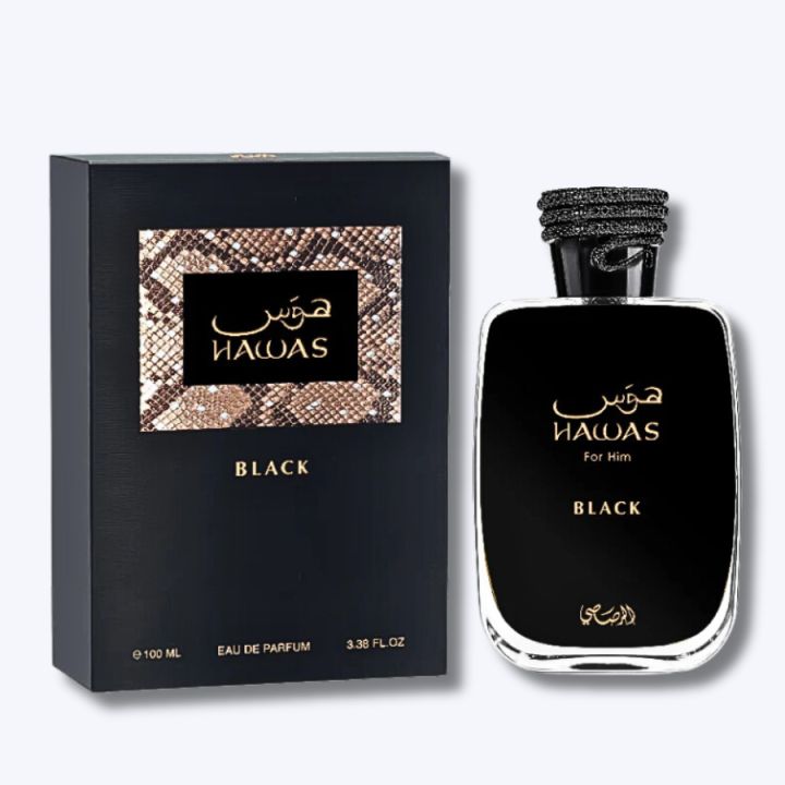 Rasasi Hawas Black perfume bottle